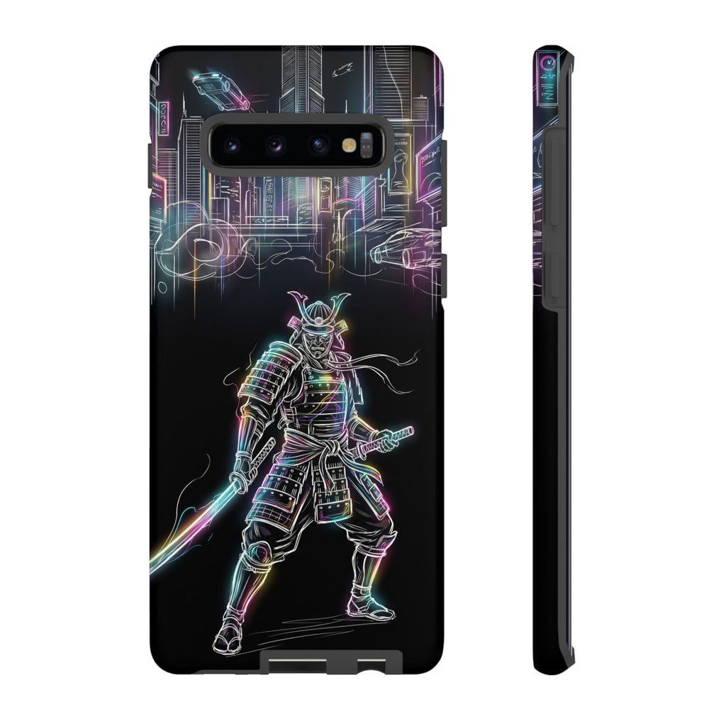 Neon Samurai Samsung Galaxy Phone Case | Cyberpunk City Armor
