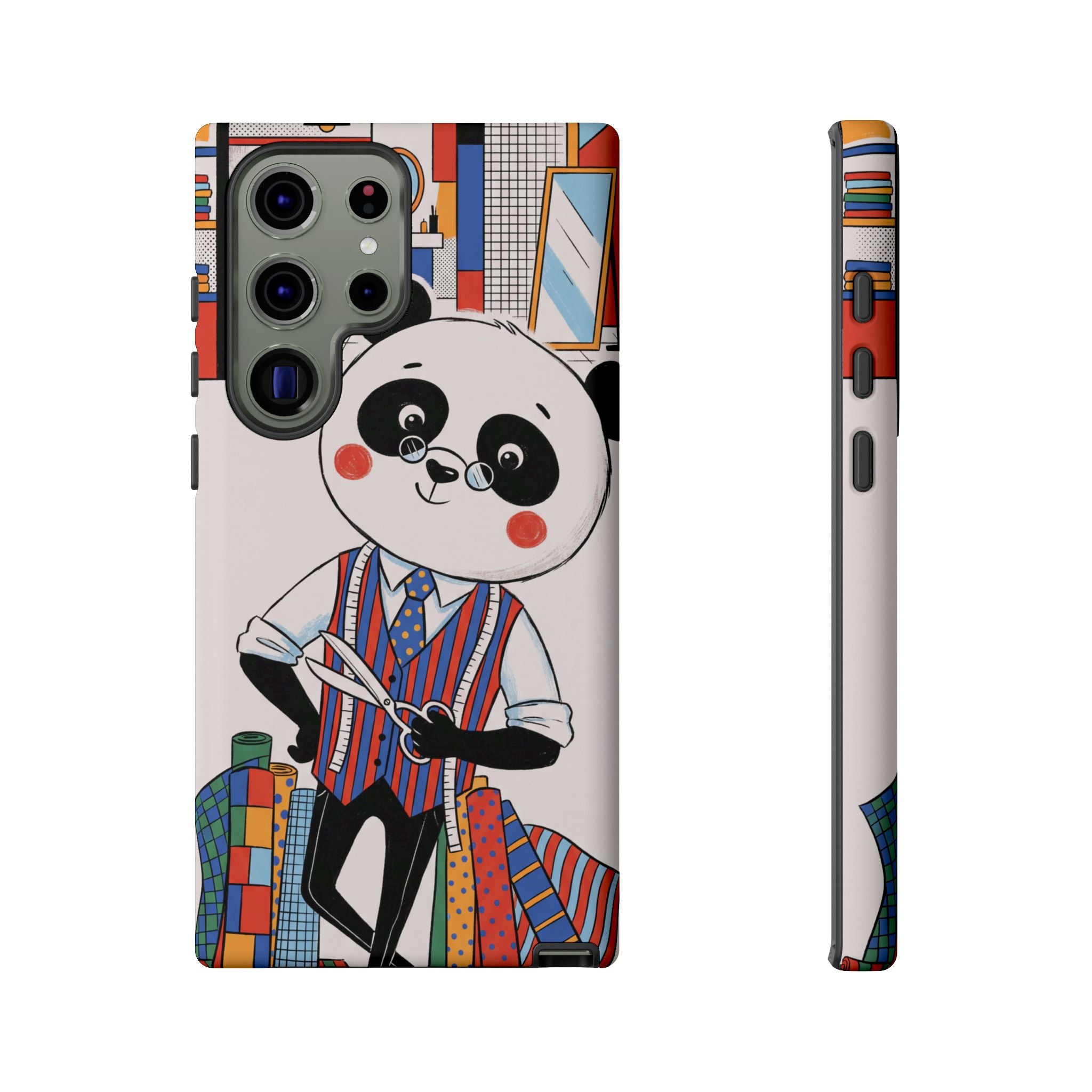 Panda Tailor Samsung Galaxy Phone Case | Cute Seamstress Cartoon
