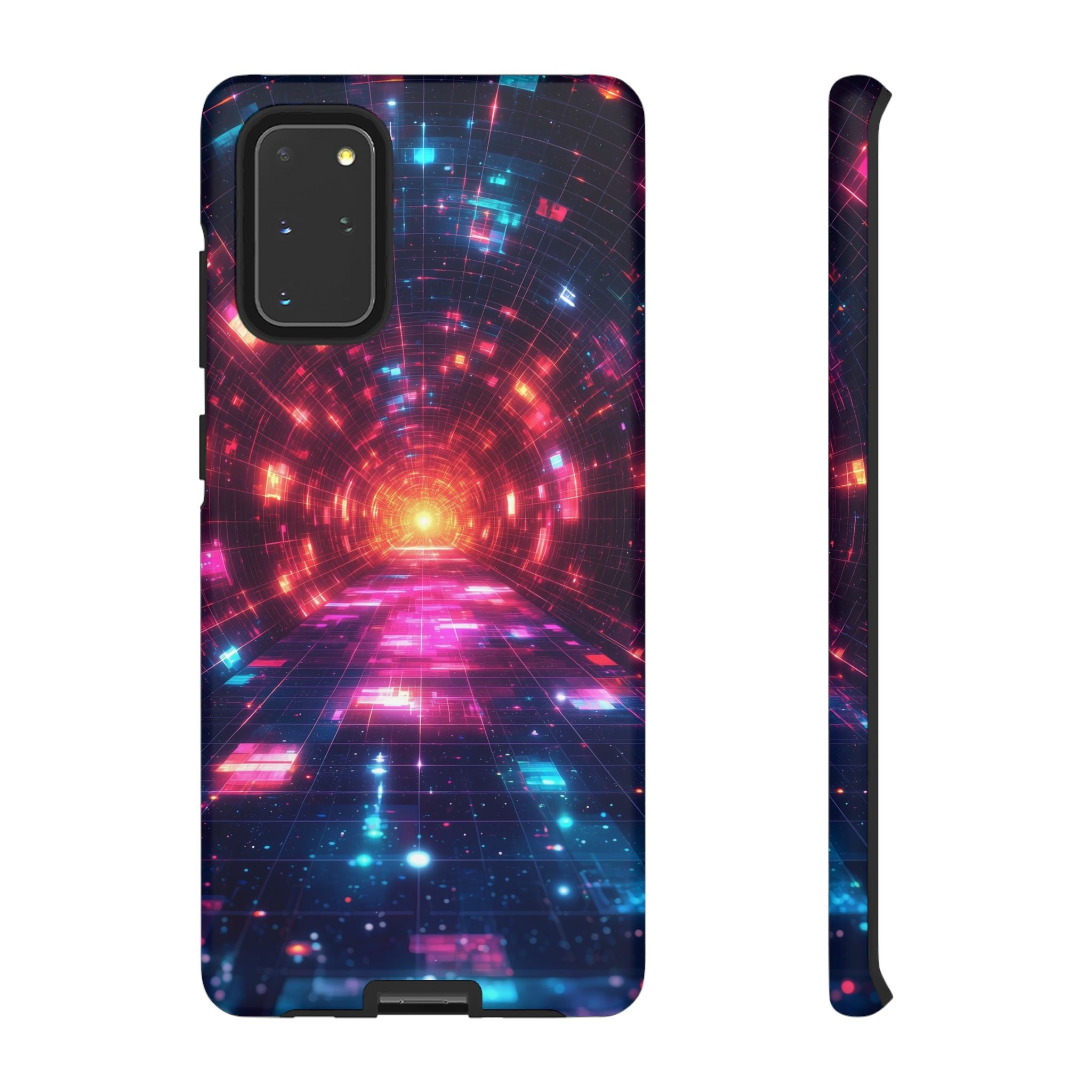 Neon Tunnel Tough Samsung Galaxy Case — Retro Futuristic Galaxy Design