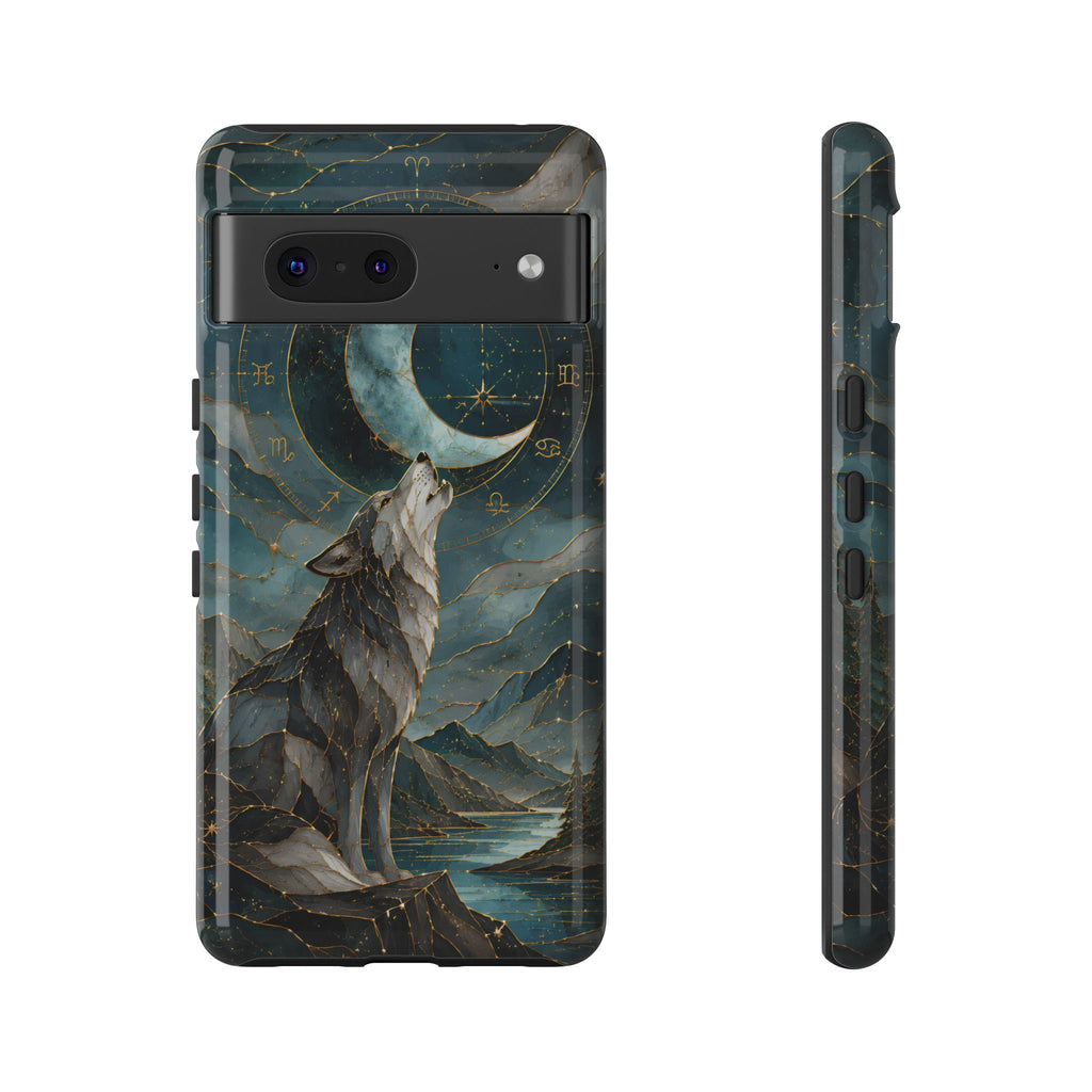 Wolf Moon Google Pixel Phone Case | Celestial Wolf Phone Case