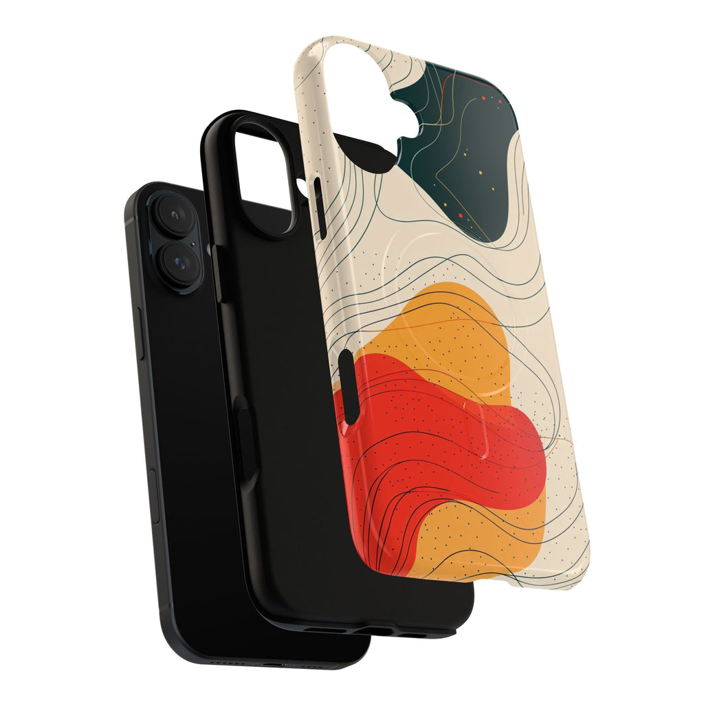 Abstract Retro Waves MagSafe iPhone Case | Colourful Modern Art