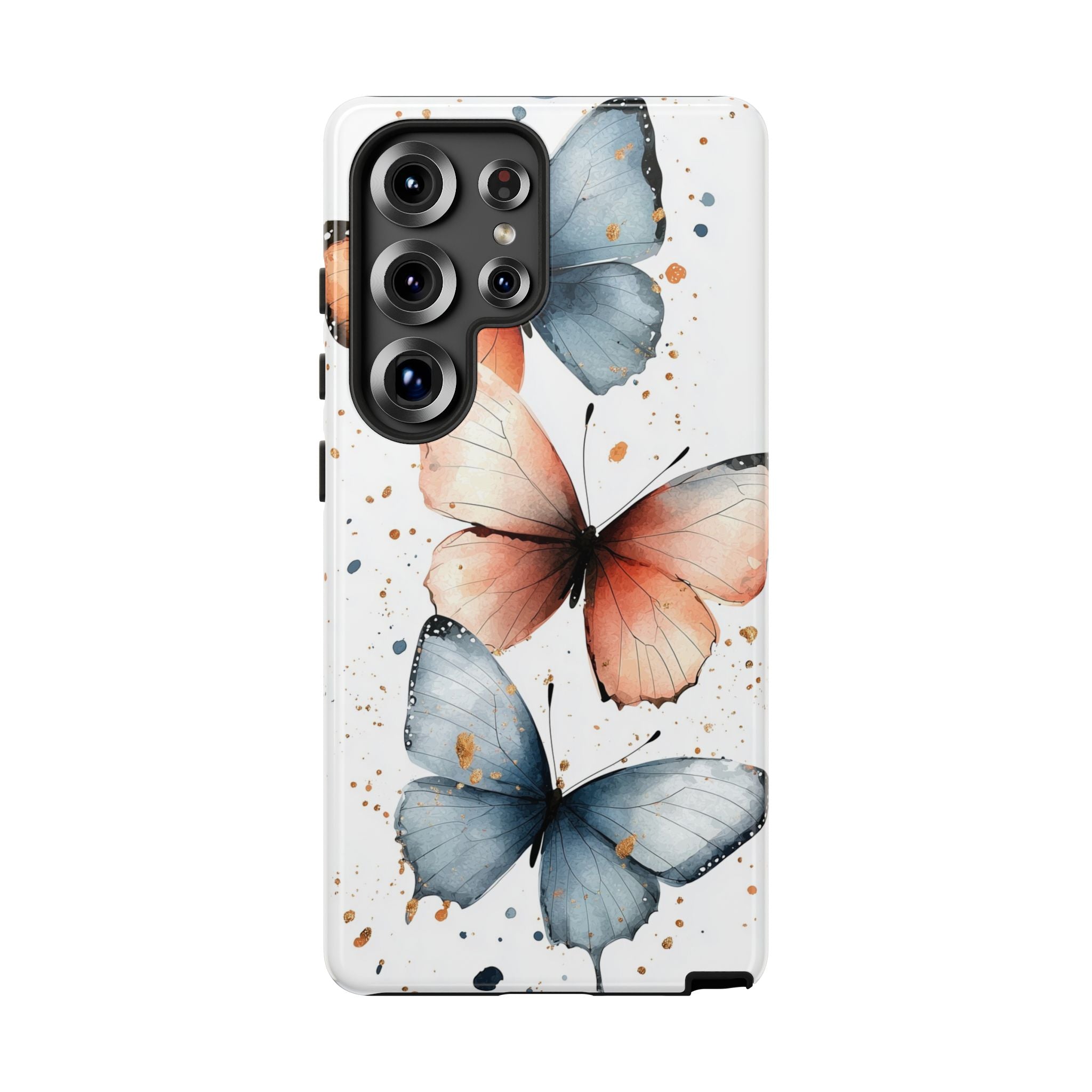 Watercolour Blue & Peach Butterfly Tough Samsung Galaxy Case