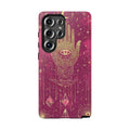 Mystic Hamsa Samsung Galaxy Case | Gold Palm & All-Seeing Eye on Magenta Galaxy
