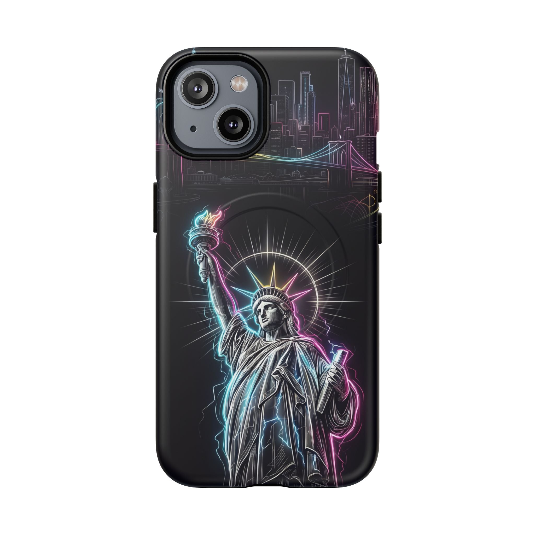 Neon Statue of Liberty Tough MagSafe iPhone Case