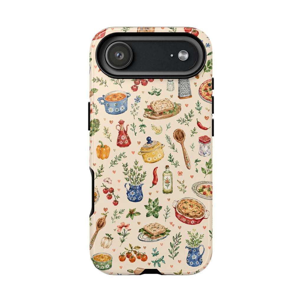Kitchen Pattern iPhone Case | Vintage Cooking Recipe Phone Cover