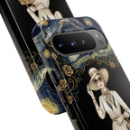 Vintage Starry Night Fashion Google Pixel Phone Case | Elegant Lady in White Dress