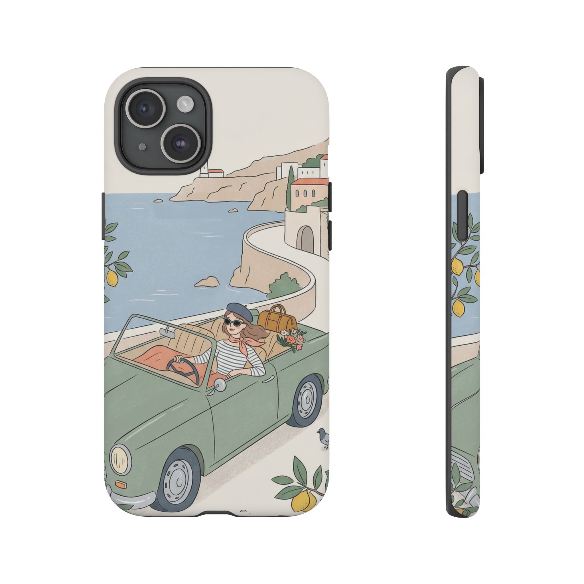 Retro Coastal Road Trip Design iPhone Case