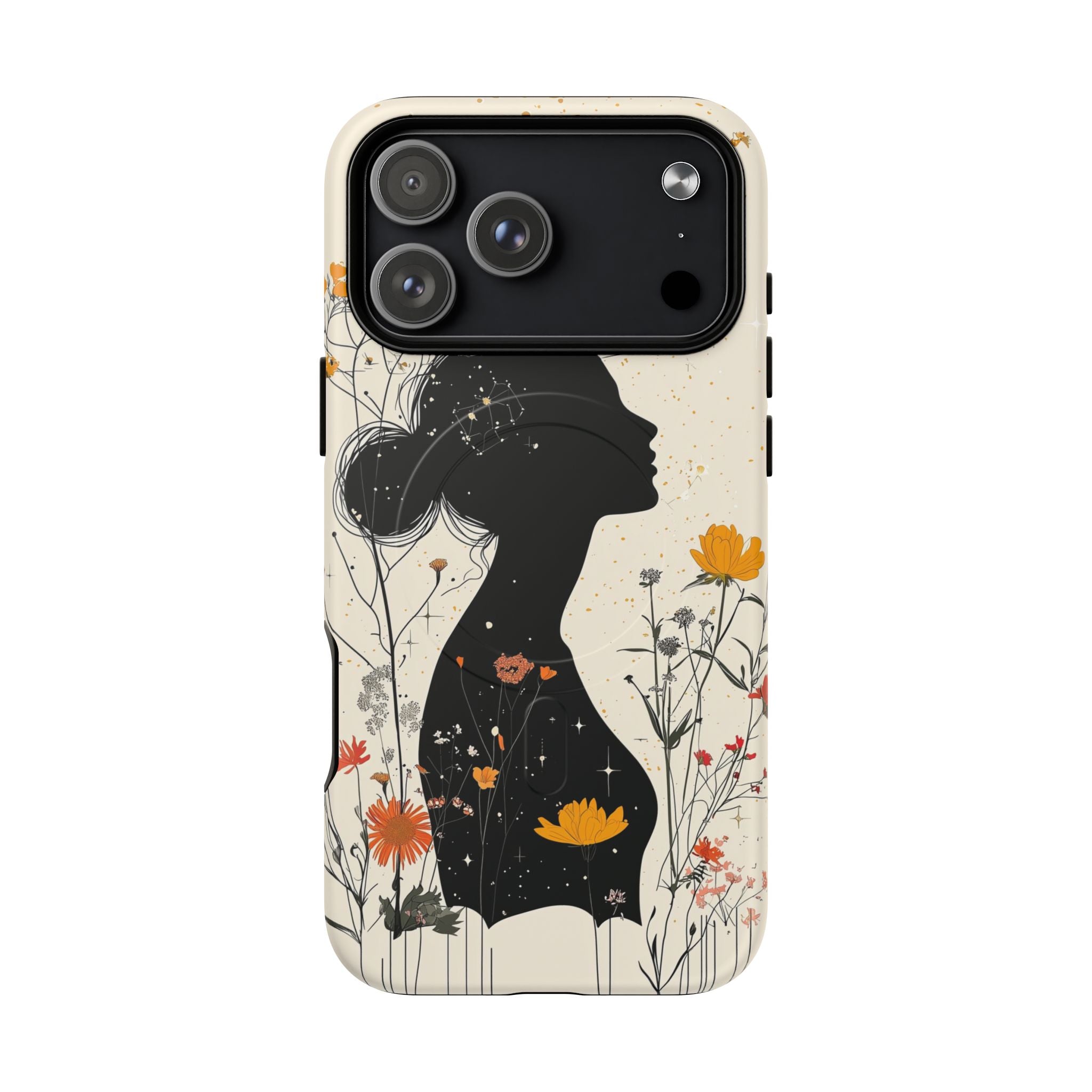 Custodia MagSafe per iPhone con silhouette floreale | Botanical Woman