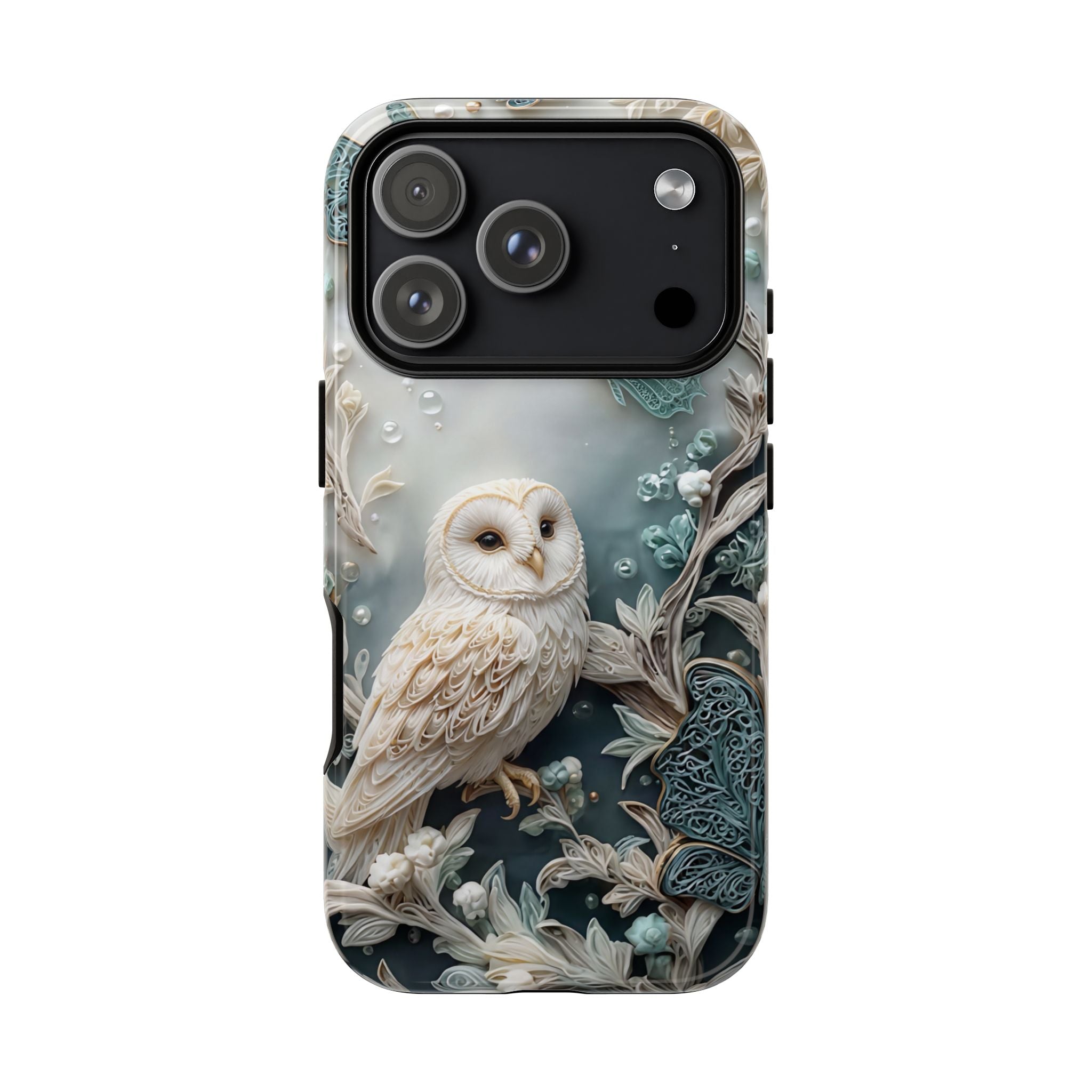 Barn Owl & Butterflies Tough iPhone Case