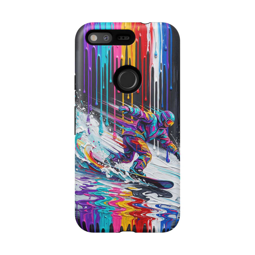 Colourful Snowboarder Art Google Pixel Phone Case