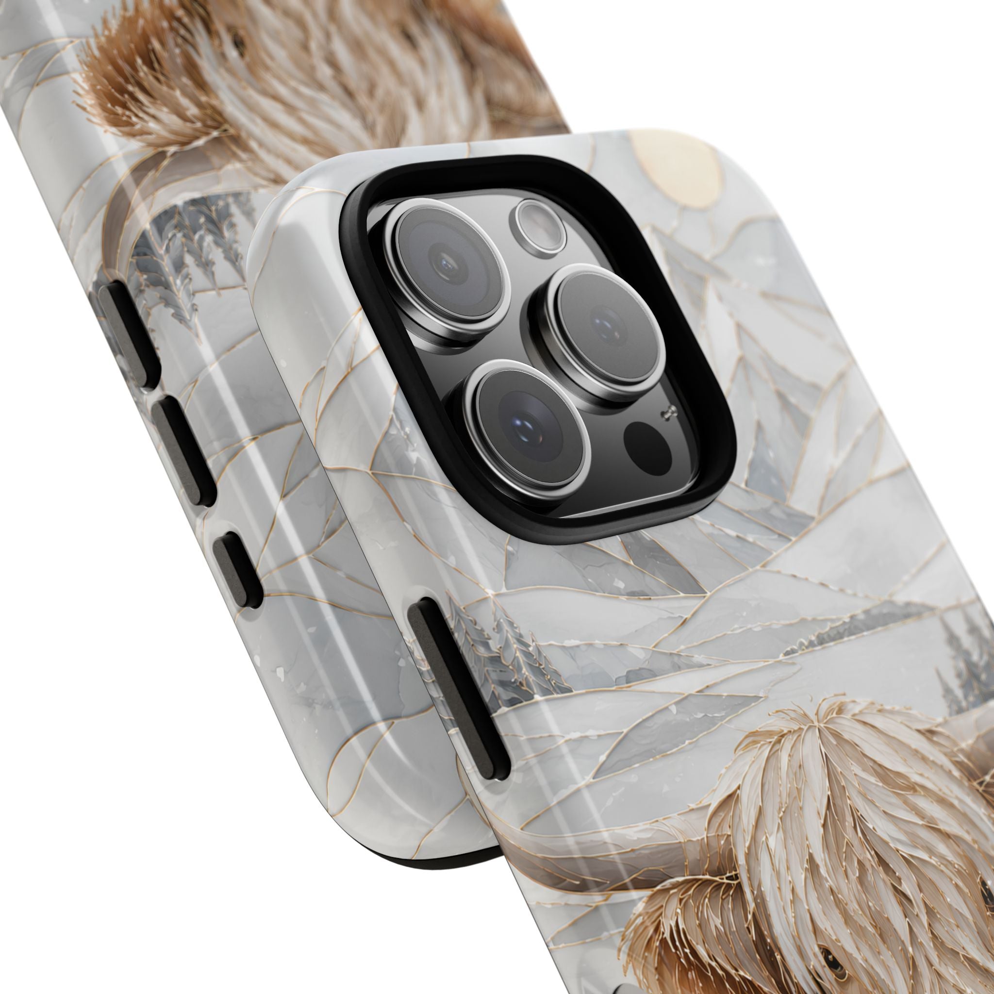 Highland Cow iPhone Case | Stained Glass Mountain Case