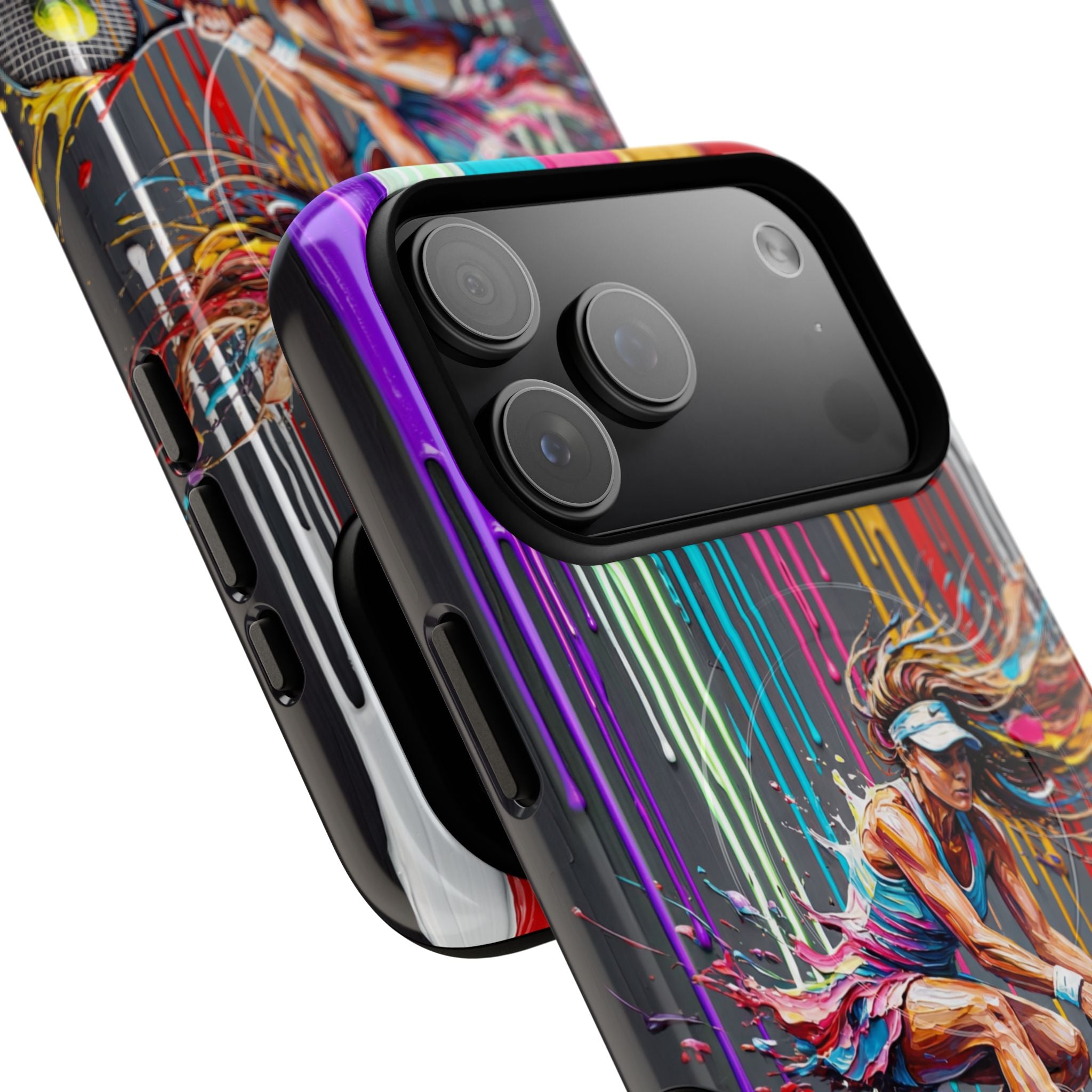 Colour Splash Tennis MagSafe iPhone Case | Vibrant Female Player Art