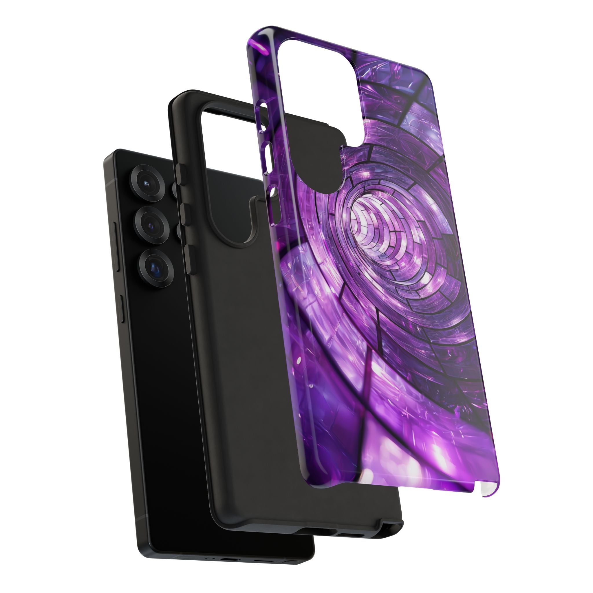 Purple Vortex Tough Samsung Galaxy Case — Abstract Spiral Protective Cover