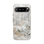 White Horse Google Pixel Phone Case | Winter Forest Phone Case