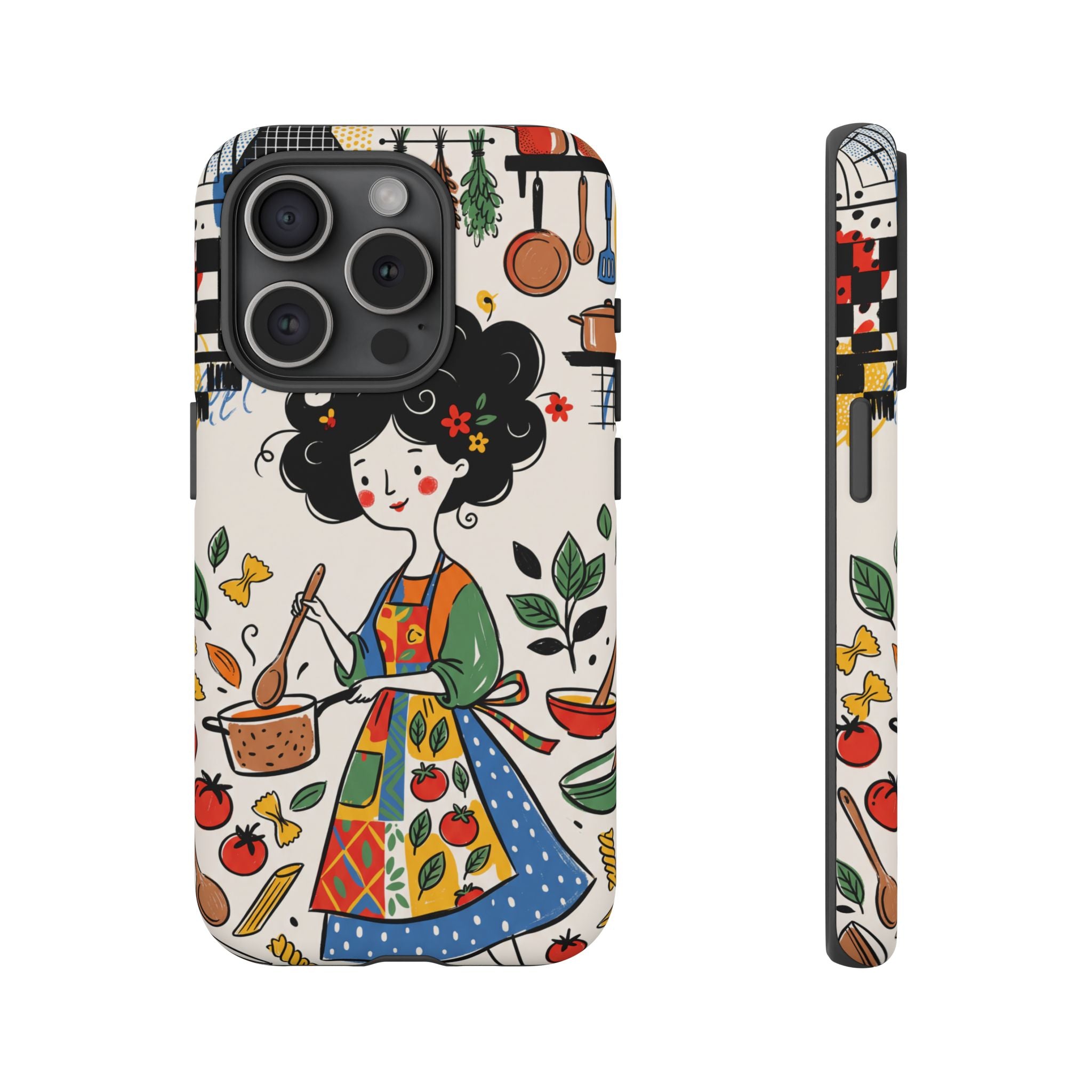 Whimsical Chef Kitchen Illustration iPhone Case