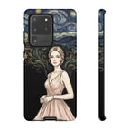 Art Nouveau Starry Night Samsung Galaxy Phone Case | Elegant Woman Illustration Tough Case