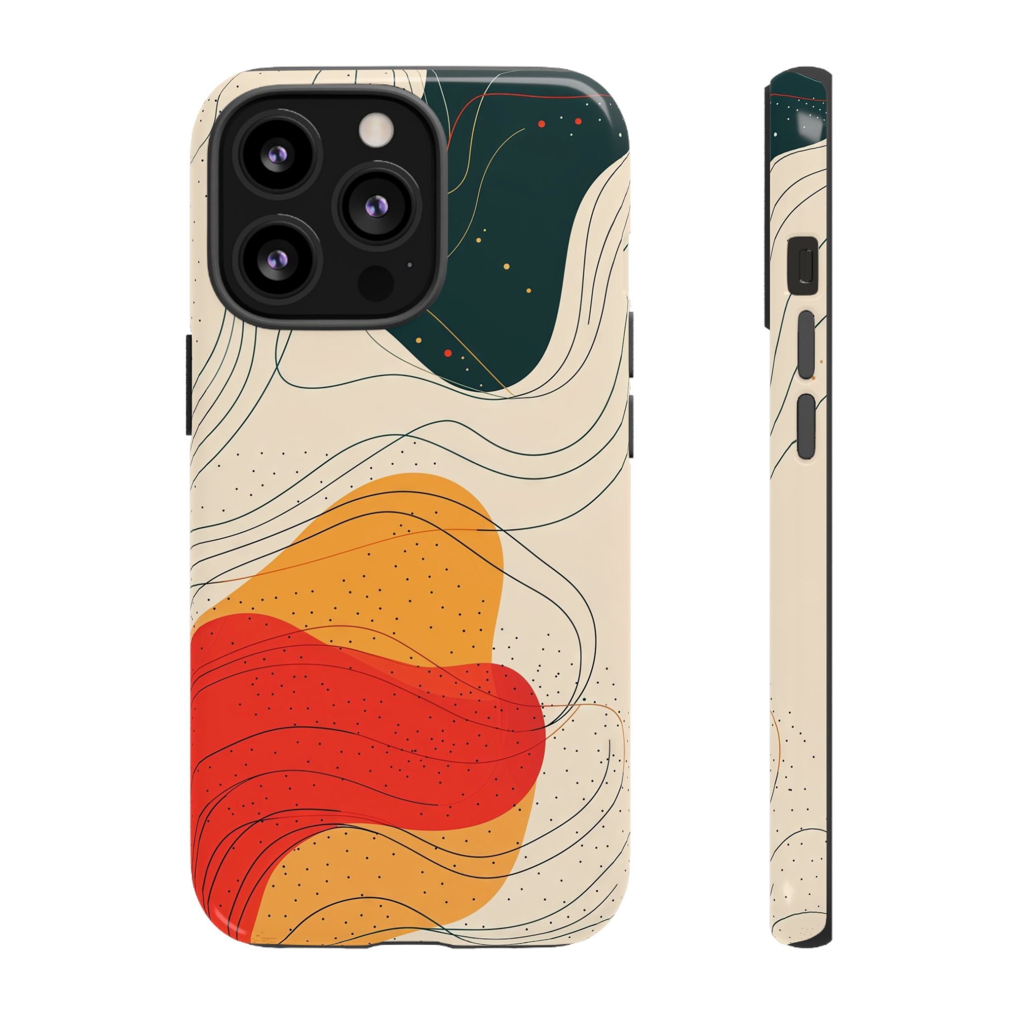 Abstract Retro Waves iPhone Case | Colourful Modern Art