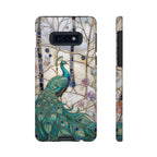 Custodia per Samsung Galaxy con motivo in vetro colorato con pavone