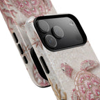 Pink Sea Turtle Shell Beachy Protective MagSafe iPhone Case Cover