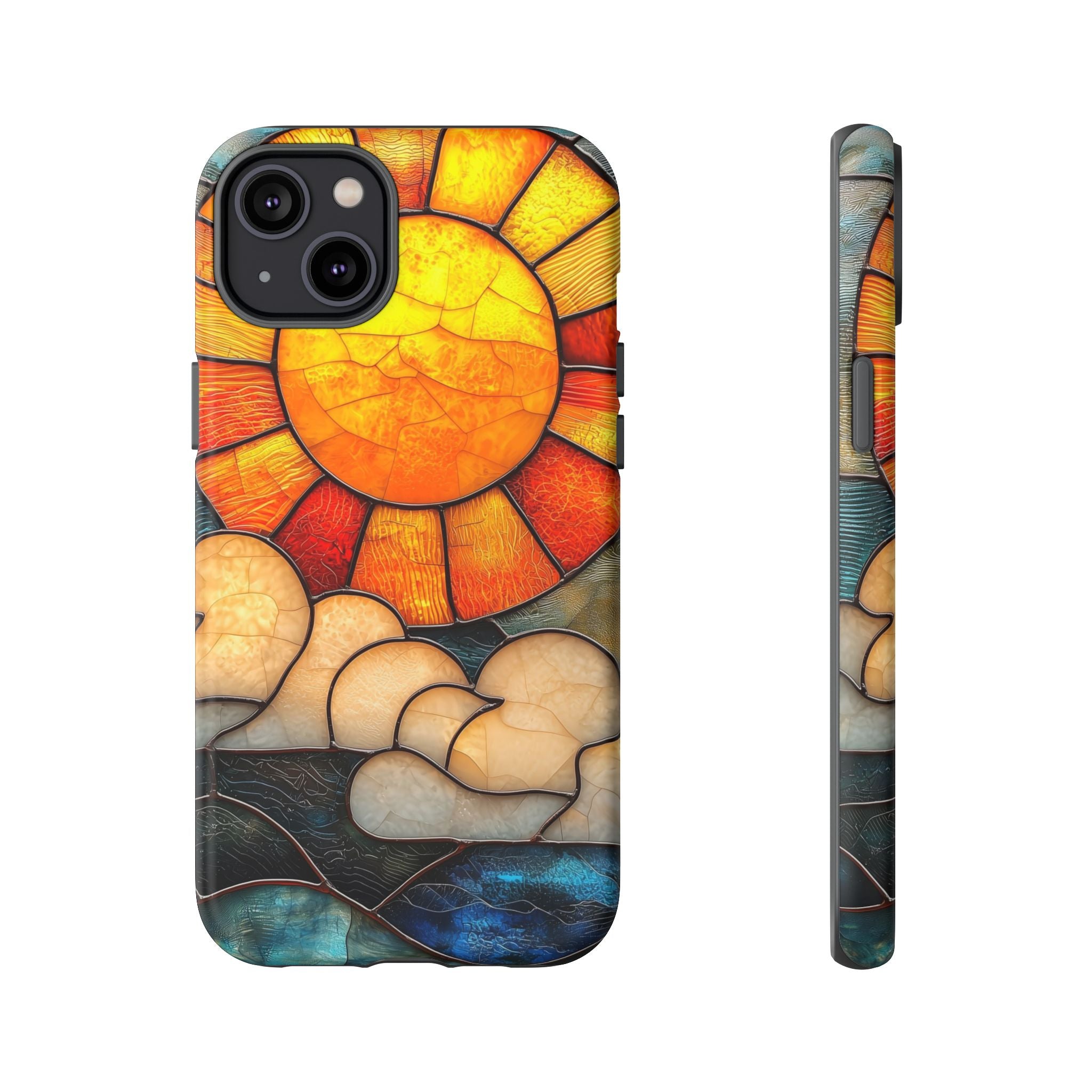 Stained Glass Sun & Clouds iPhone Case