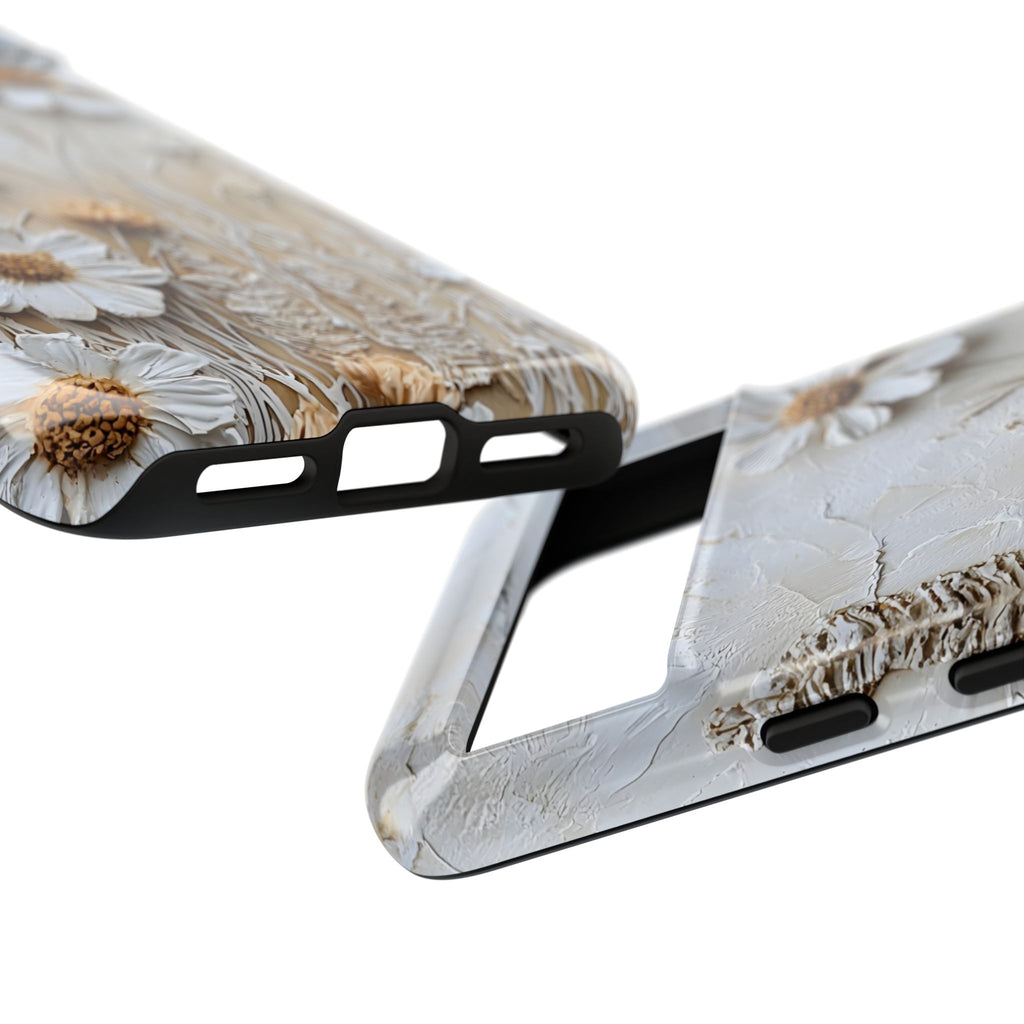 Textured Daisy Art Floral Relief Google Pixel Case