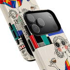 Retro Cafe MagSafe iPhone Case | Colourful Chic Woman Illustration