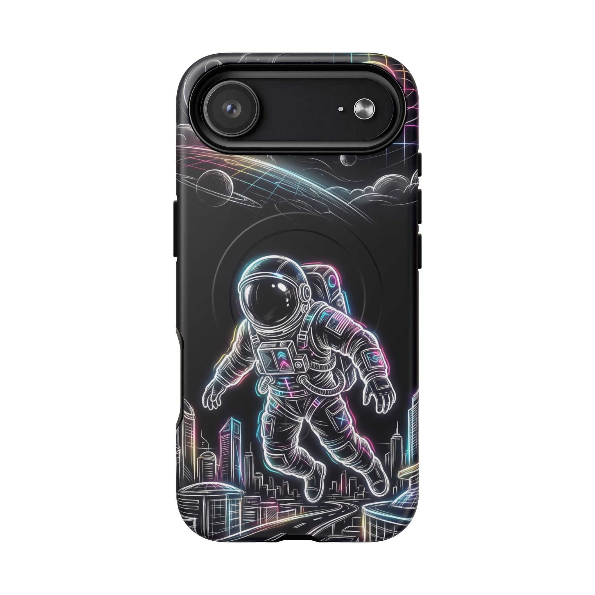 Space Explorer Astronaut NeonMagSafe iPhone Case