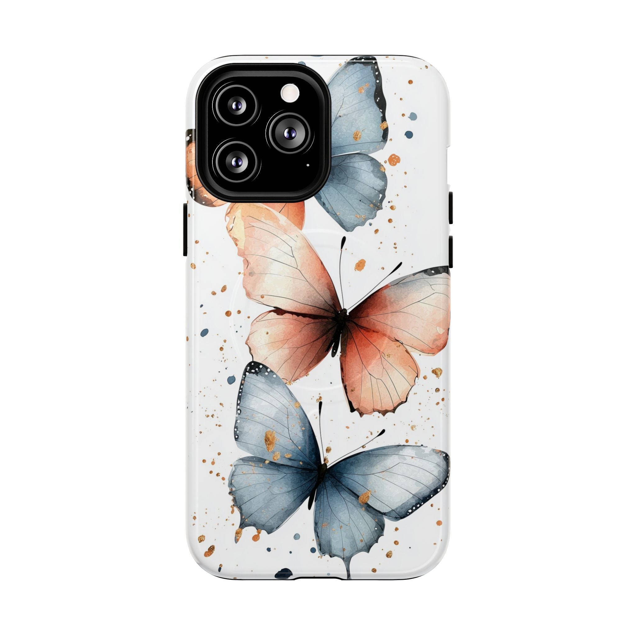 Custodia MagSafe resistente per iPhone con motivo farfalla acquerello