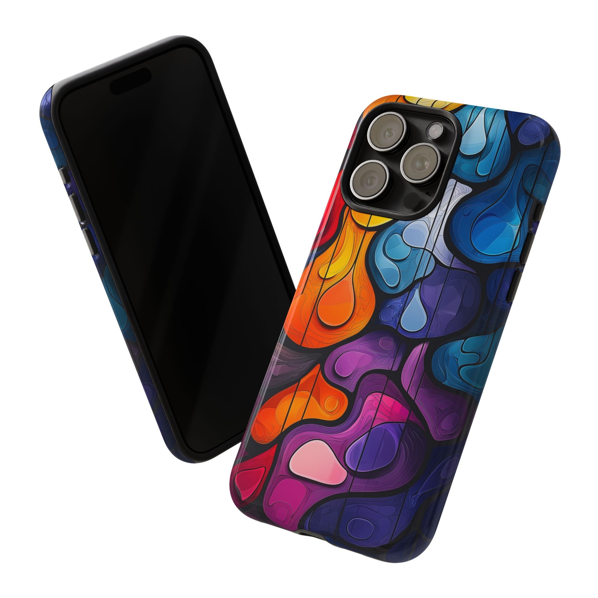 Abstract Colourful Drop iPhone Case — Vibrant Stained-Glass