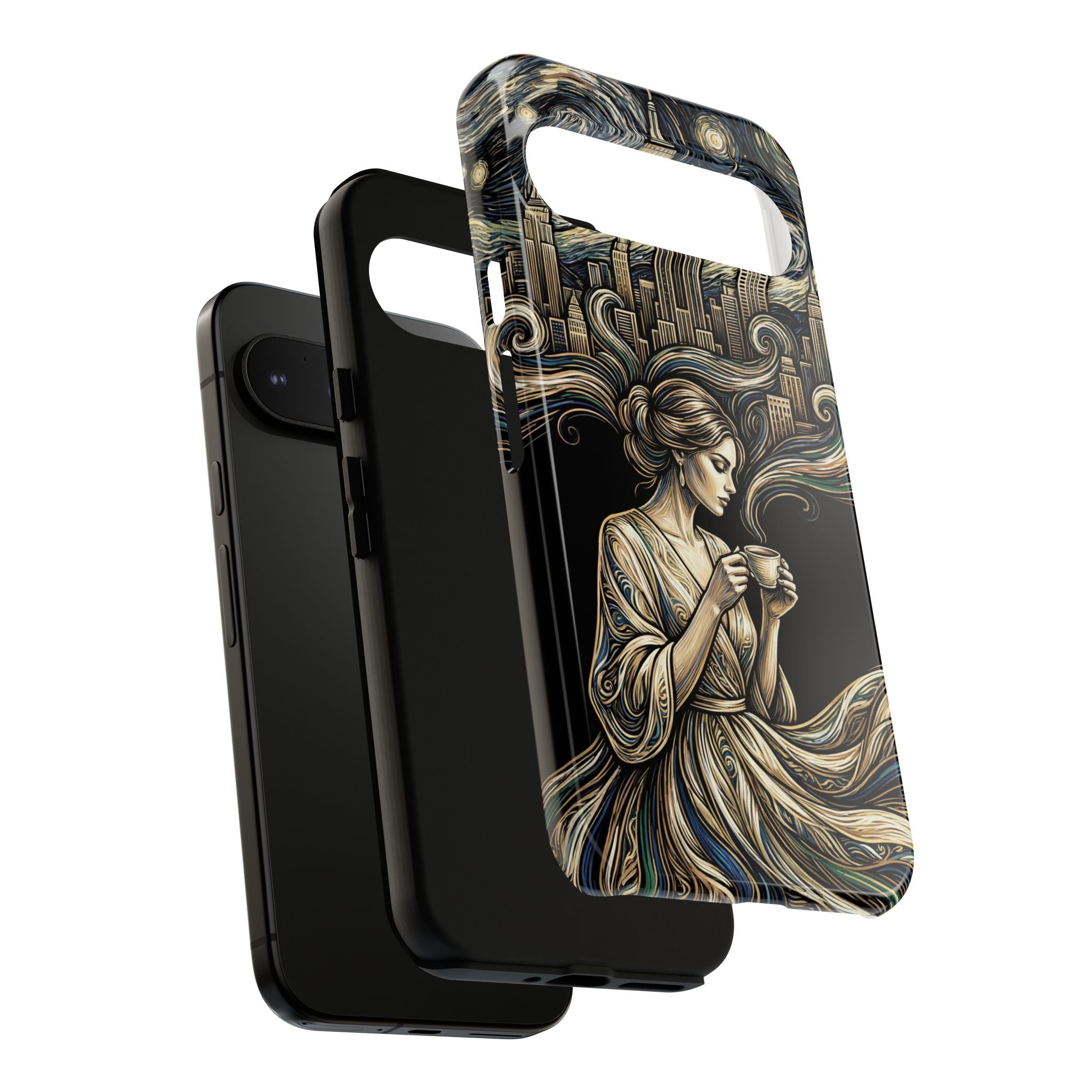 Custodia per telefono Google Pixel "Donna paesaggio urbano vintage"