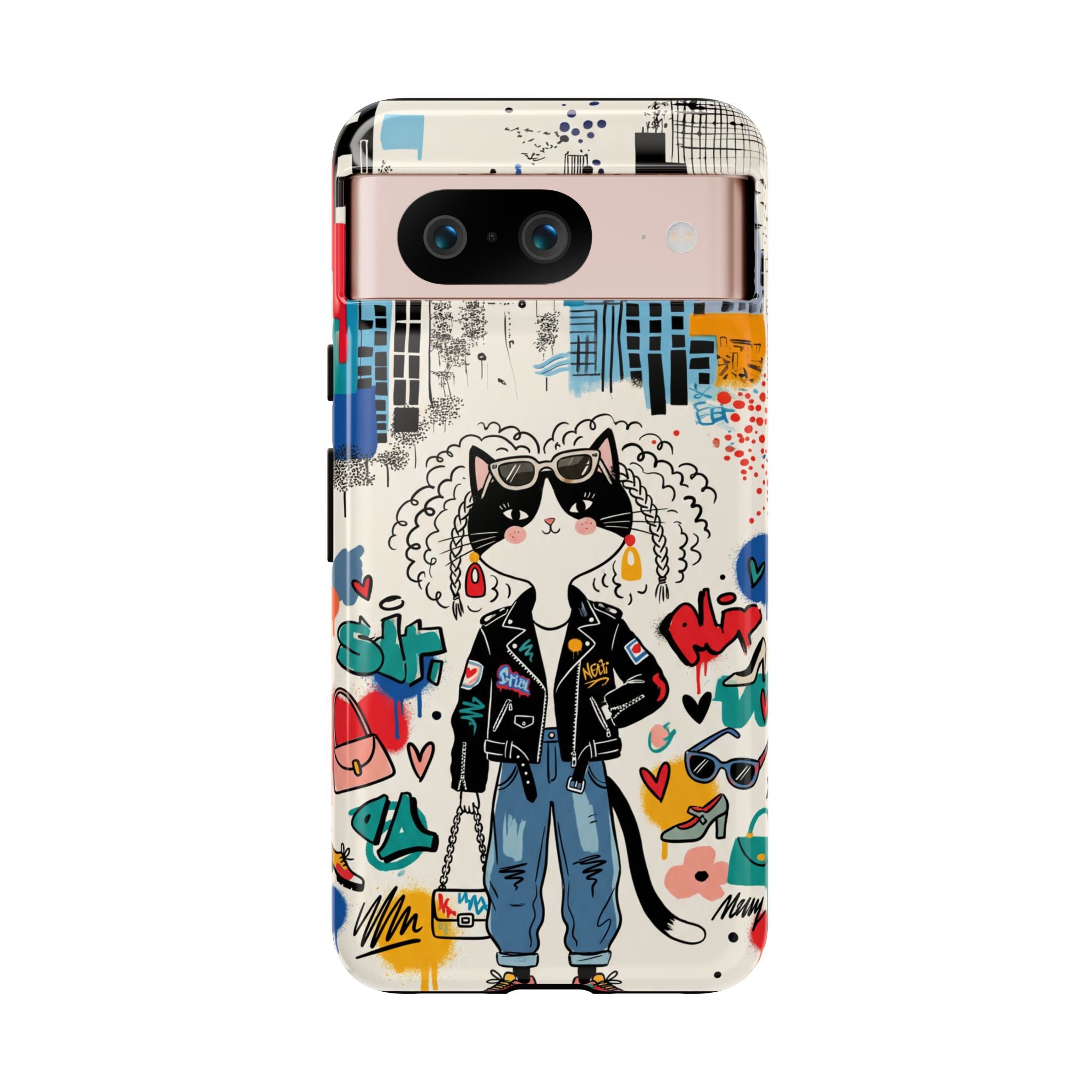 Punk City Cat Graffiti Design Google Pixel Phone Case