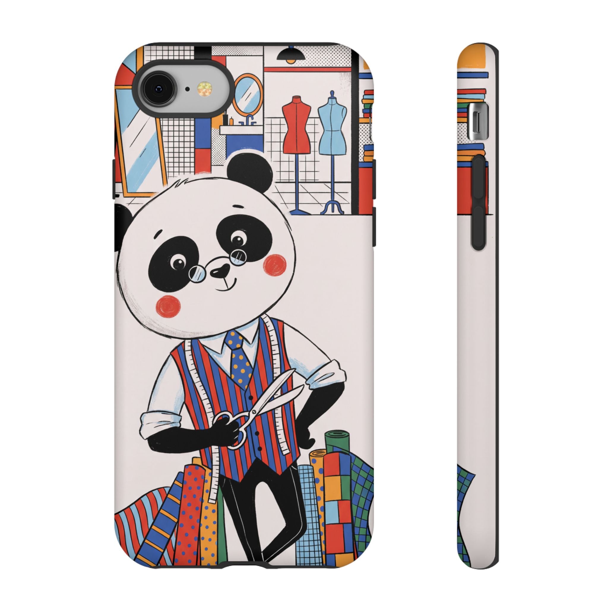 Panda Tailor iPhone Case | Cute Seamstress Cartoon