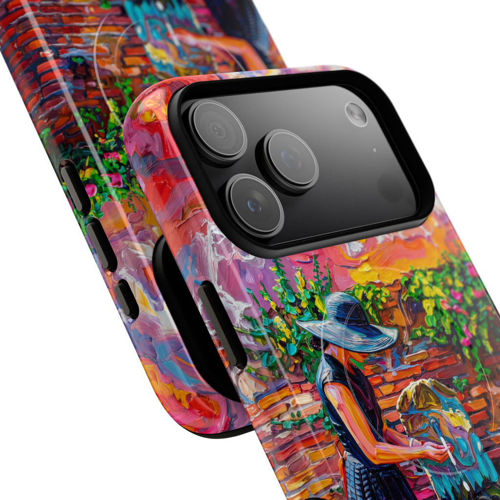 Artistic Garden iPhone Case | Woman at Fountain Tough MagSafe Case