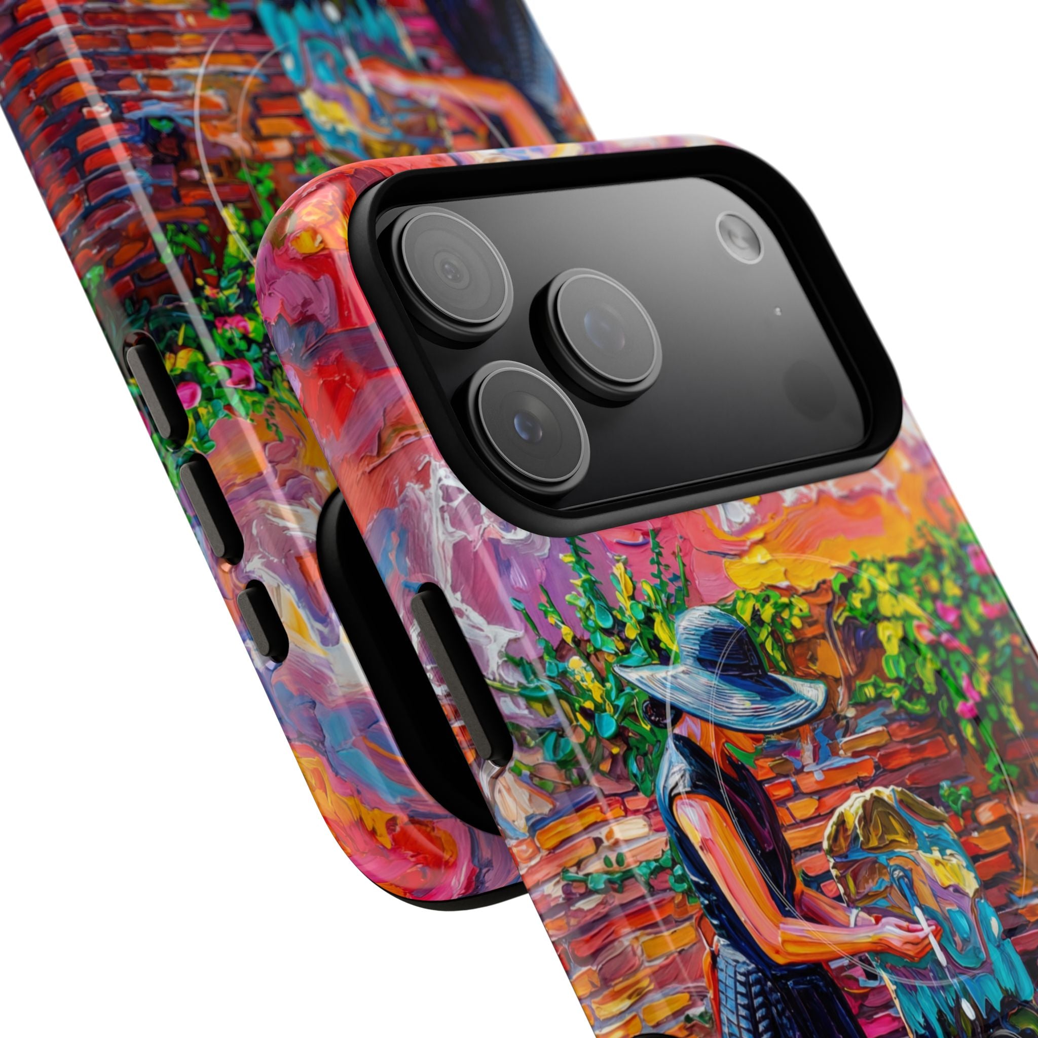 Artistic Garden iPhone Case | Woman at Fountain Tough MagSafe Case