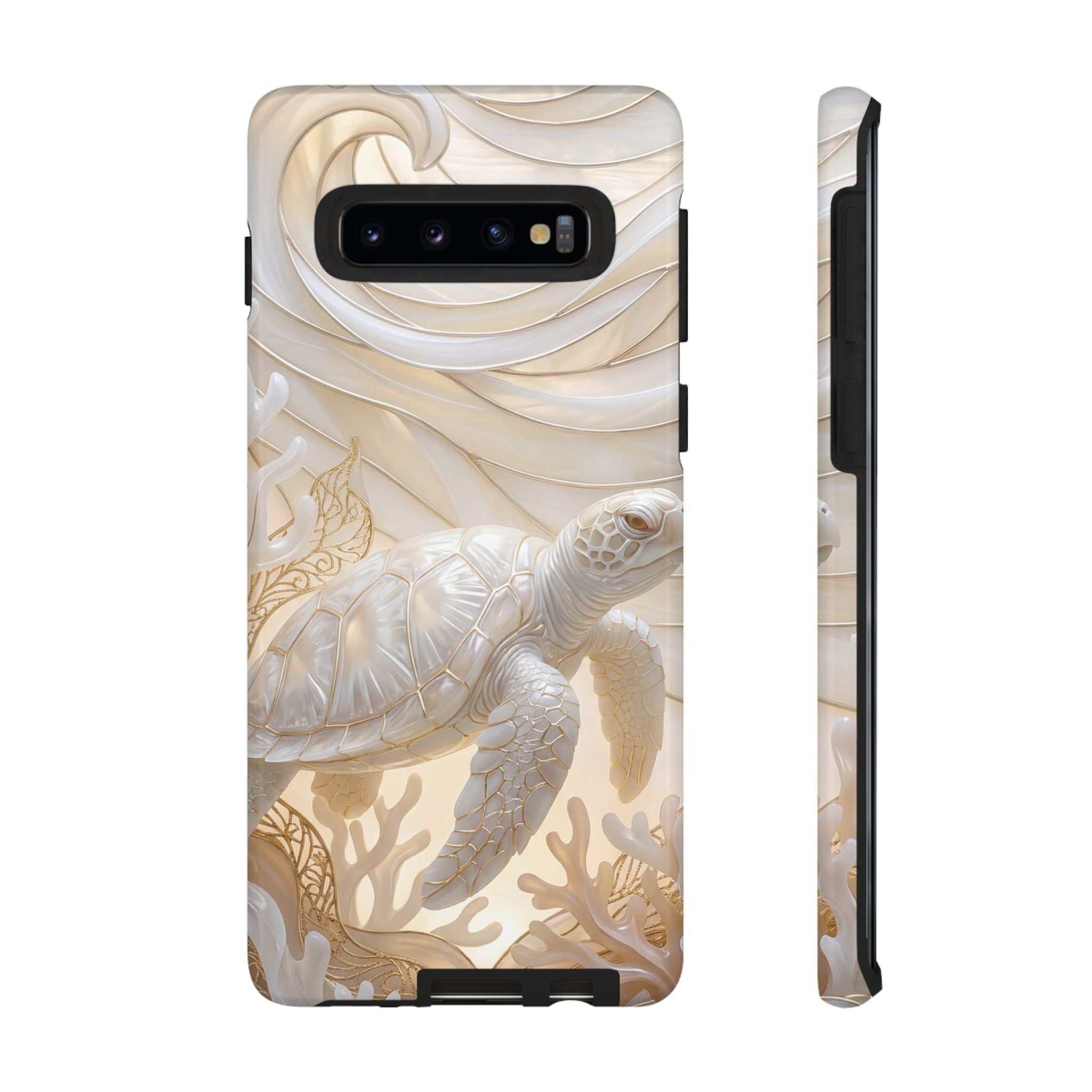 Sea Turtle Tough Samsung Galaxy Case — Elegant Nautical Coral Design