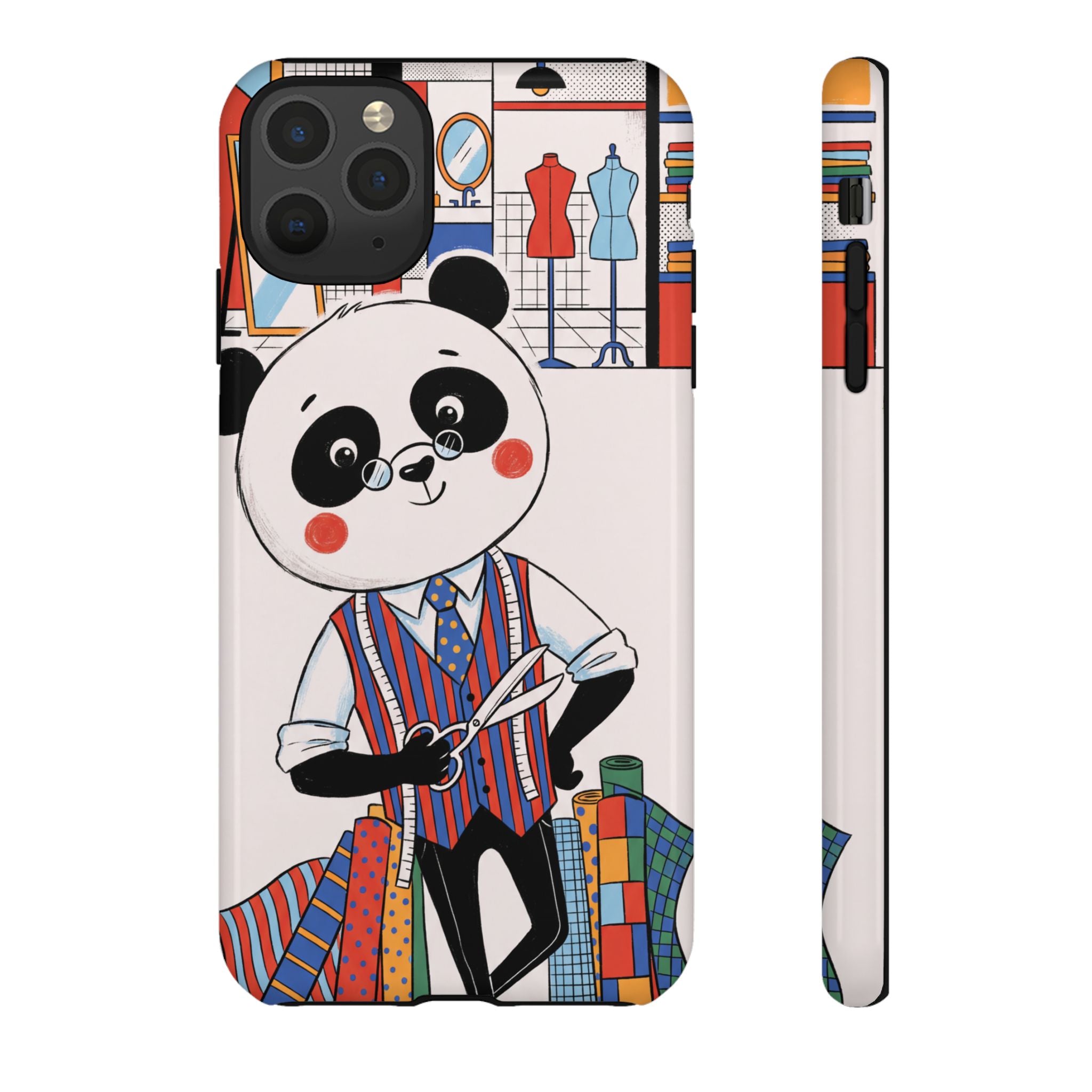 Panda Tailor iPhone Case | Cute Seamstress Cartoon