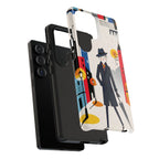 Retro Gentleman in Cityscape Illustration Samsung Galaxy Phone Case