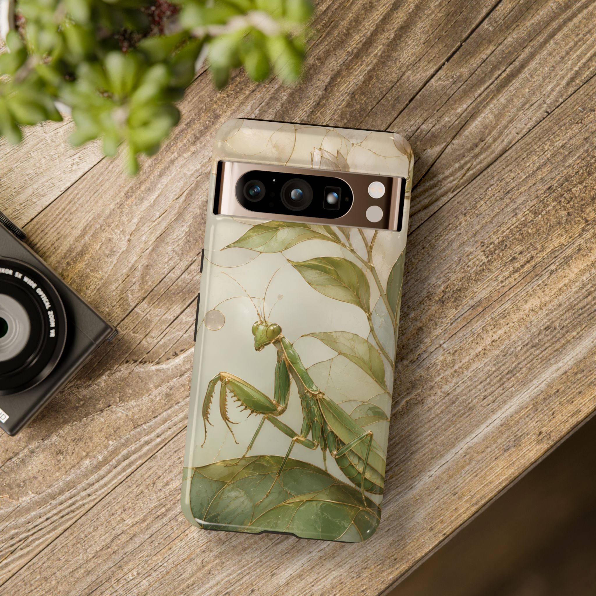 Praying Mantis Google Pixel Phone Case | Stained Glass Insect Phone Case