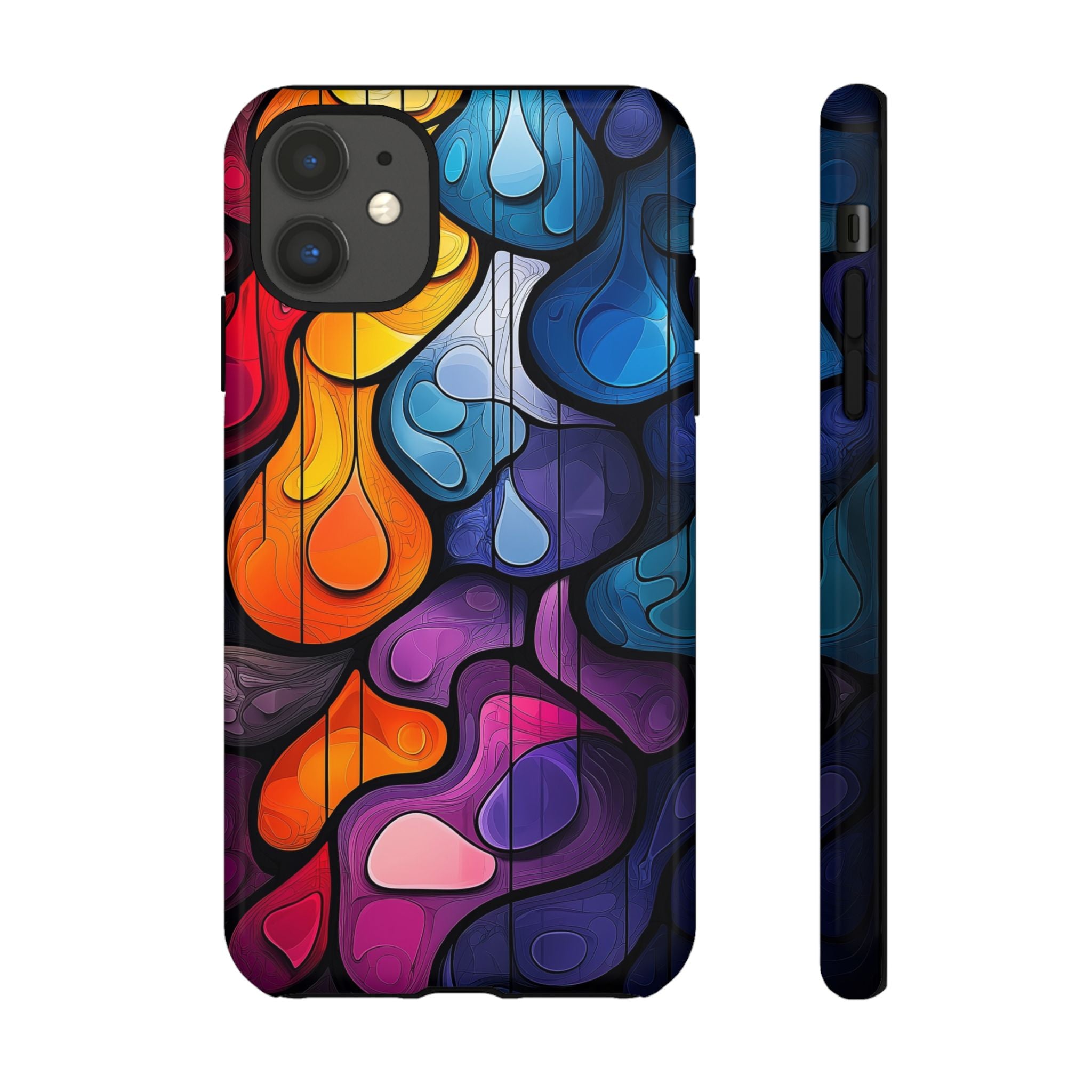 Abstract Colourful Drop iPhone Case — Vibrant Stained-Glass