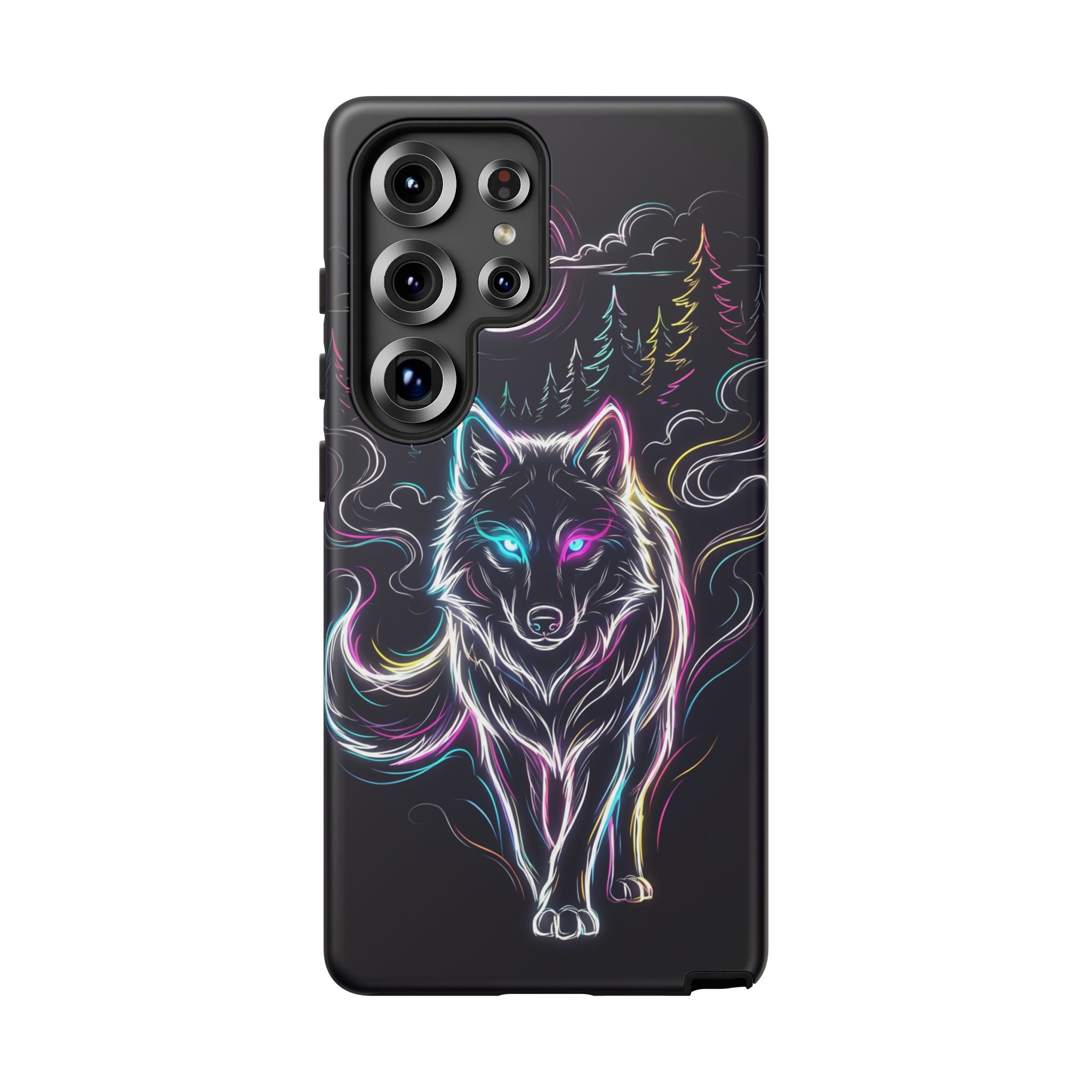 Neon Wolf Samsung Galaxy Phone Case | Mystic Glow Protective Tough Case
