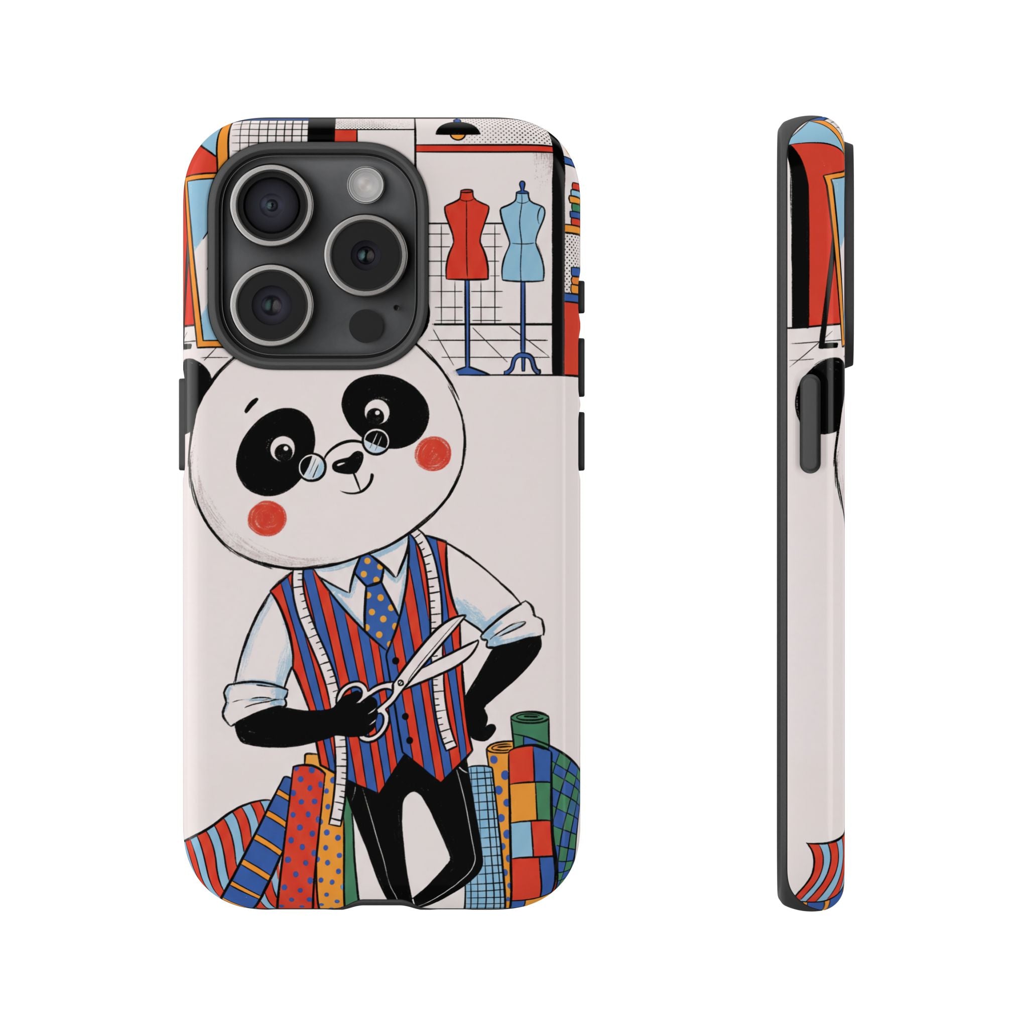 Panda Tailor iPhone Case | Cute Seamstress Cartoon