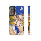 Custodia per telefono Samsung Galaxy Villaggio Mediterraneo | Design con Barca a Vela Panoramica e Limoneto