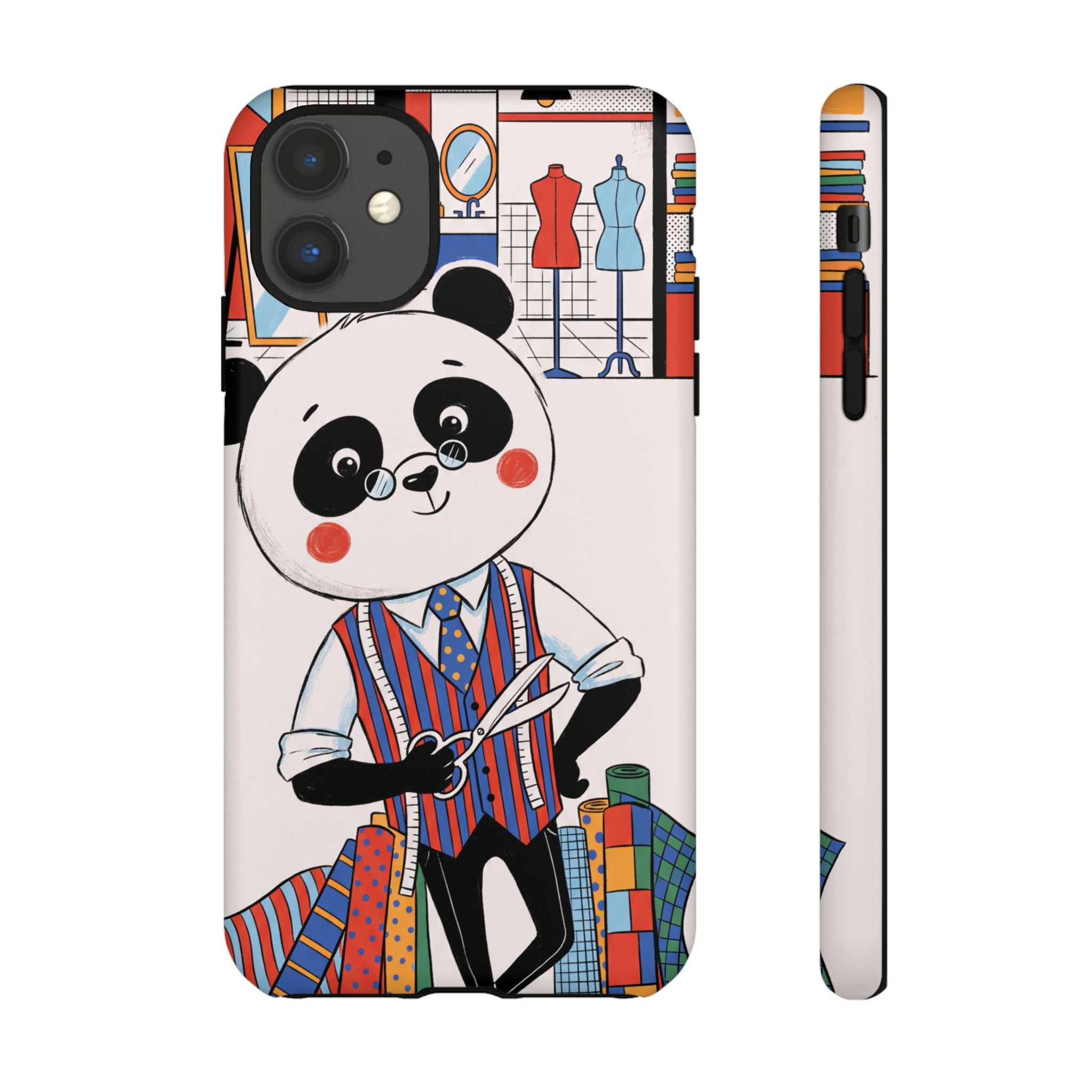 Panda Tailor iPhone Case | Cute Seamstress Cartoon