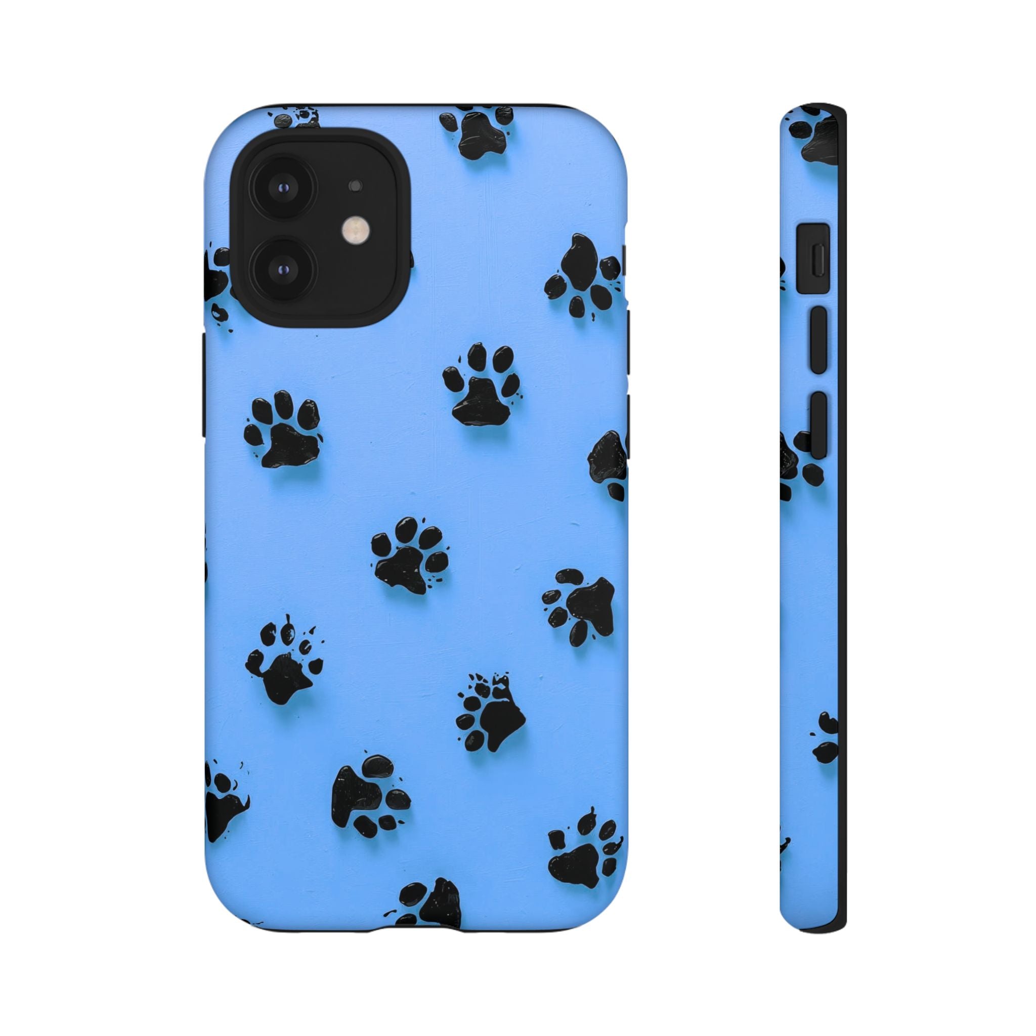 Blue Paw Print Tough iPhone Case — Protective Dog & Cat Lover Cover