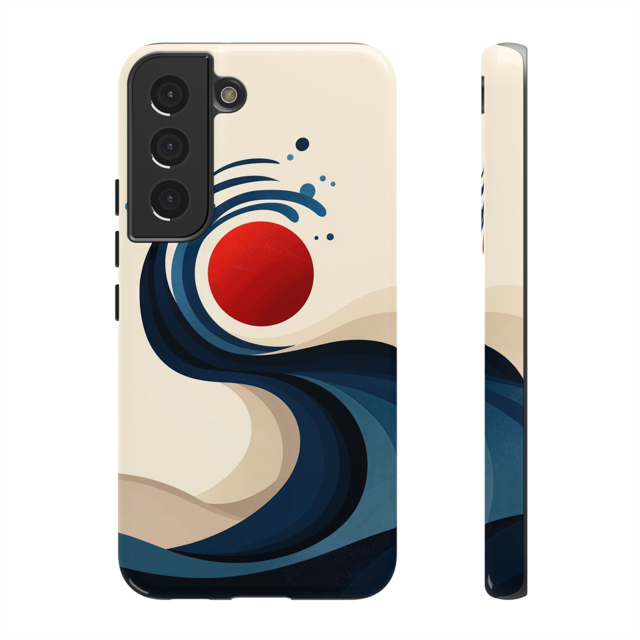 Abstract Wave Samsung Galaxy Case | Red Sun Ocean Art