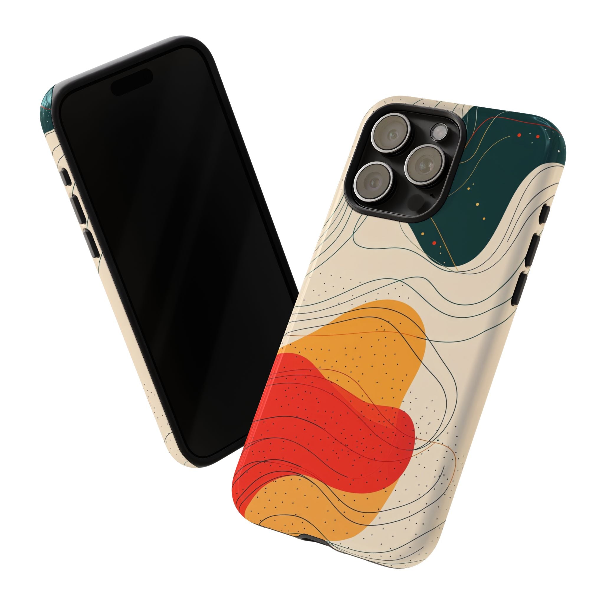 Abstract Retro Waves iPhone Case | Colourful Modern Art