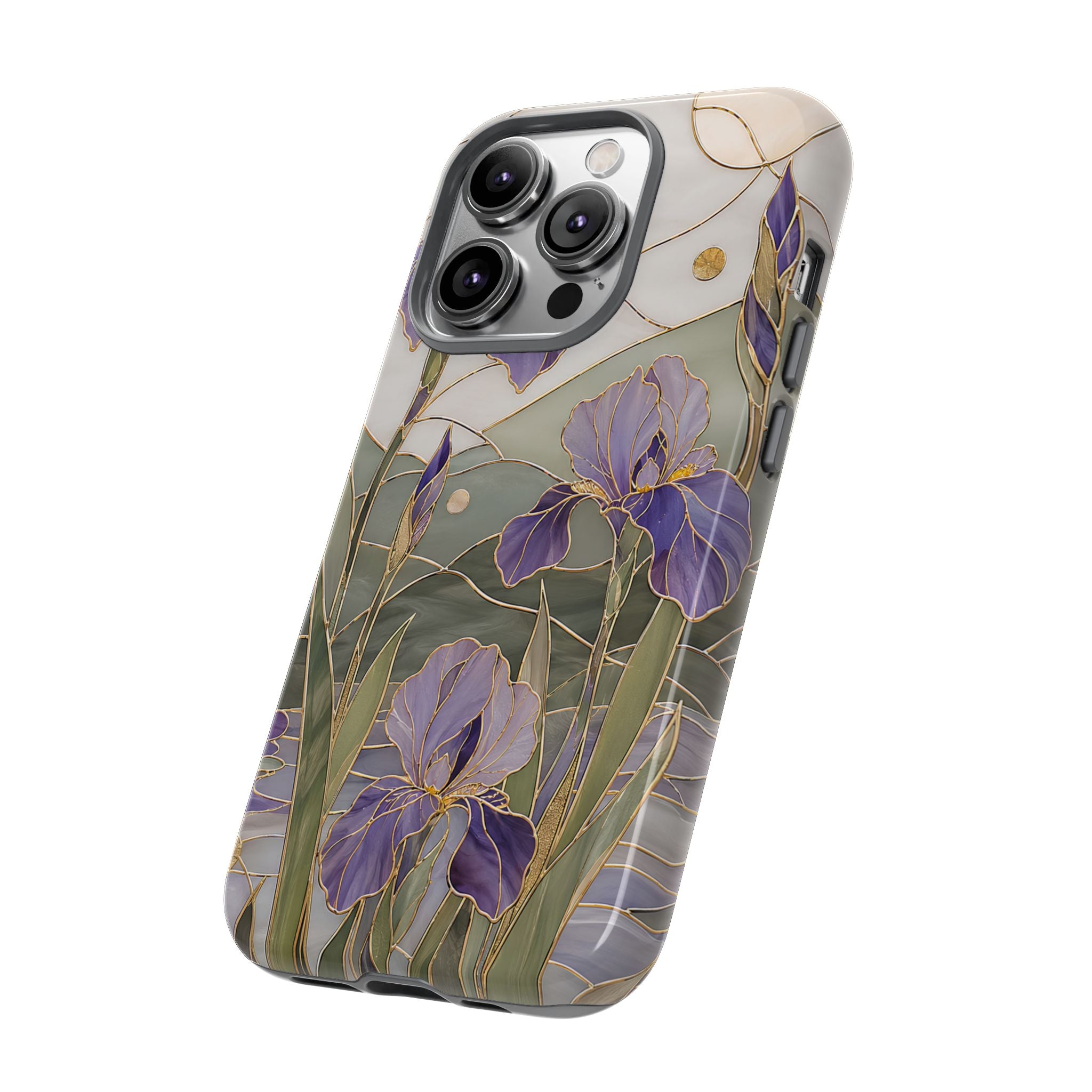 Stained Glass Iris iPhone Case | Purple Floral iPhone Case