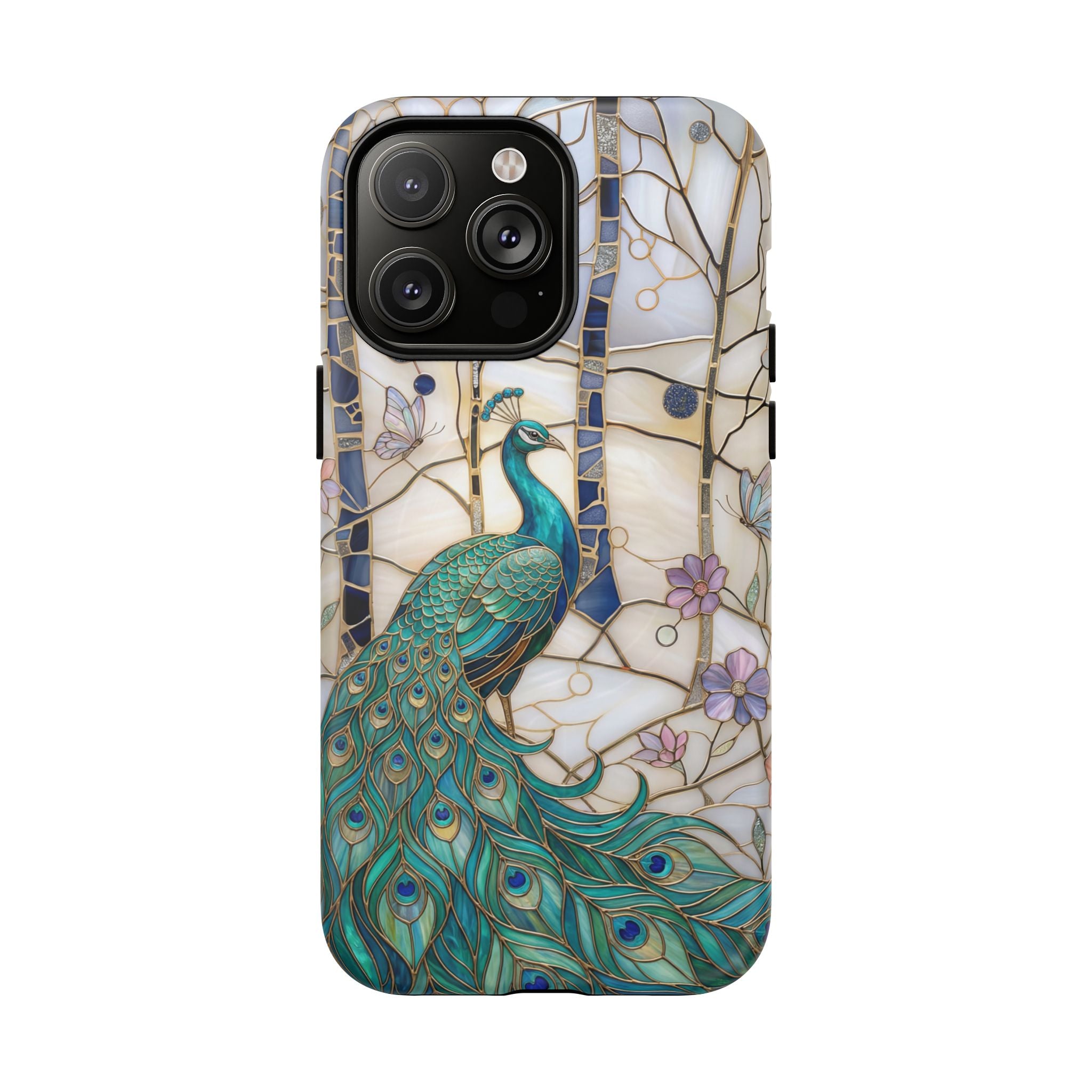 Peacock Stained Glass Tough MagSafe Phone Case