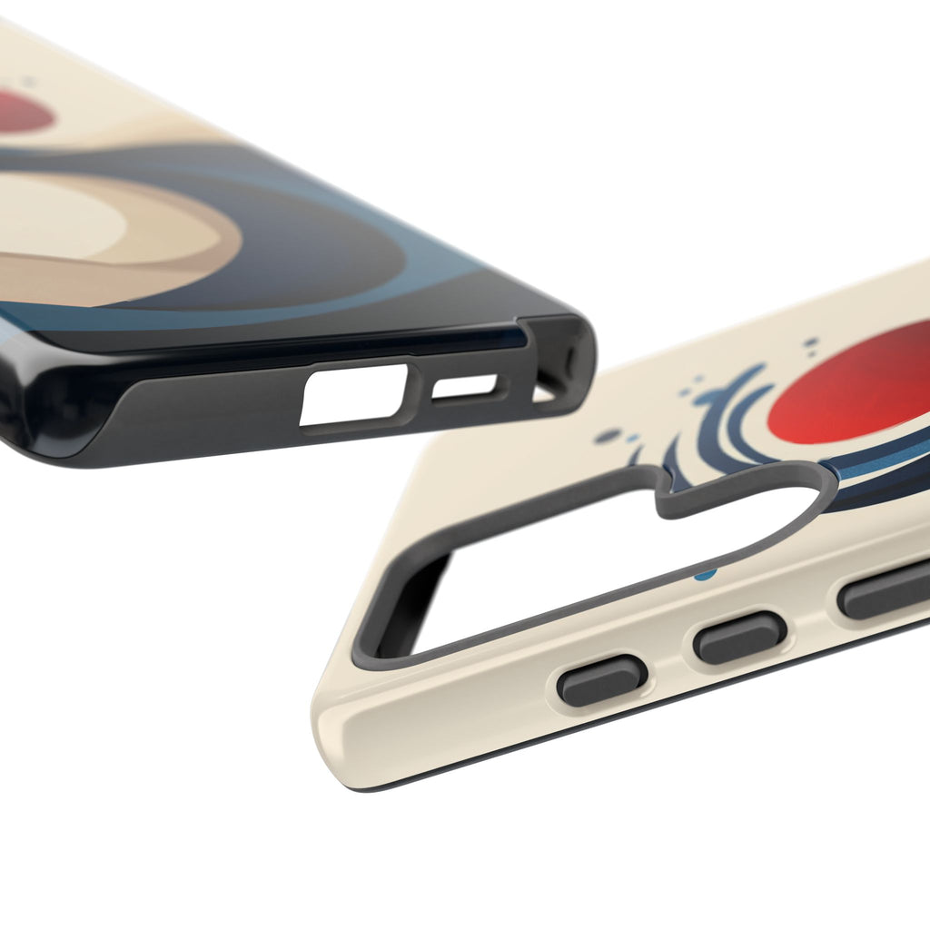 Abstract Wave Samsung Galaxy Case | Red Sun Ocean Art