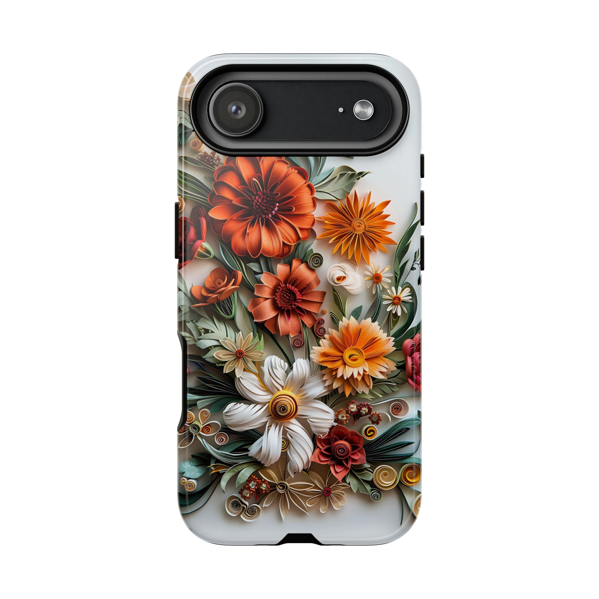Floral Quilling Tough iPhone Case — Orange Daisy
